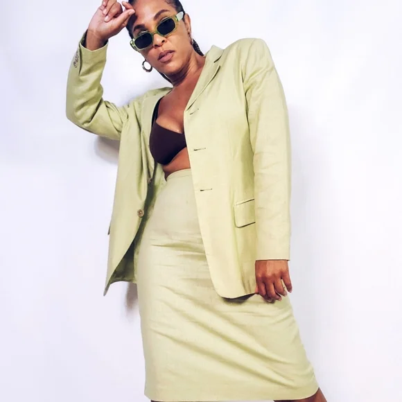 Lime Skirt Suit - Picture 1 of 8